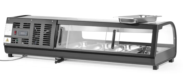 Sushi display, svart 4x 1/3 GN 