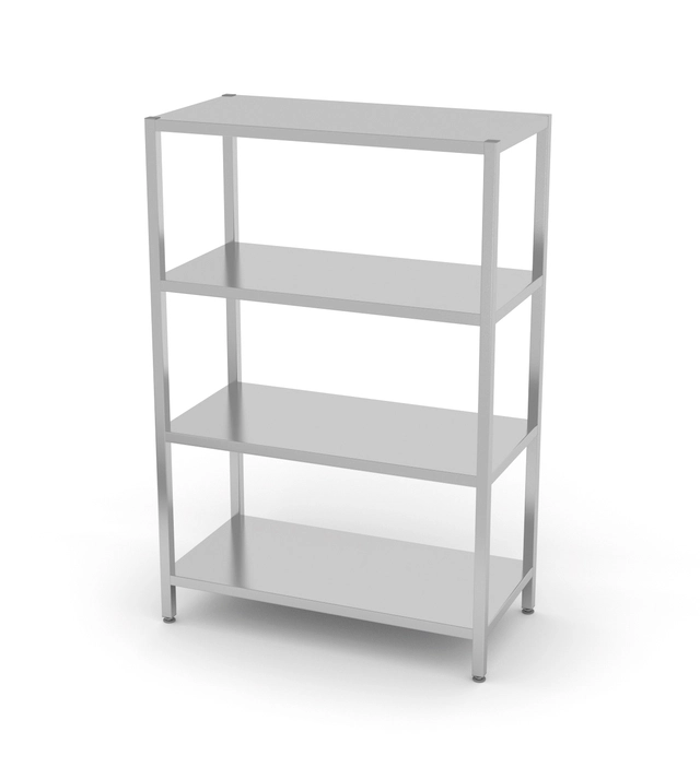 Rustfri Reol i 4 tette hylleplan LxDxH=200x40x180cm (STL4) 
