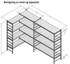 Aluminiumsreoler med 4 hyller 50x60x180 cm
