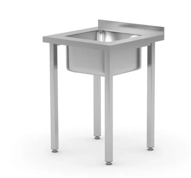 Rustfri benk, en kum midten 60x60x85 cm 