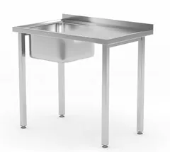 Rustfri benk, en kum venstre 80x60x85 cm