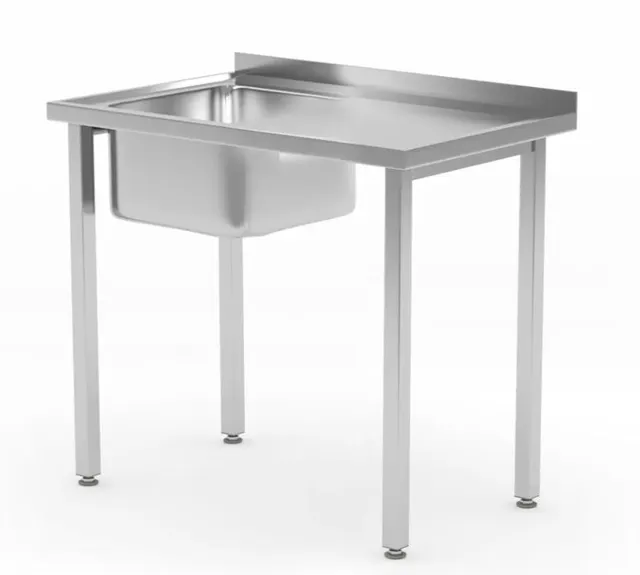 Rustfri benk, en kum venstre 80x60x85 cm 