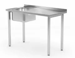 Rustfri benk, en kum venstre 100x60x85 cm