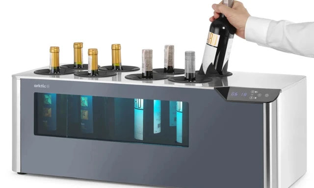 Vinkjøler, bordmodell 2 soner, 8 flasker 