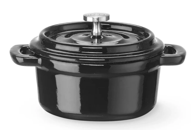 Støpejernsgryte, emaljert 0,27 liter, svart 