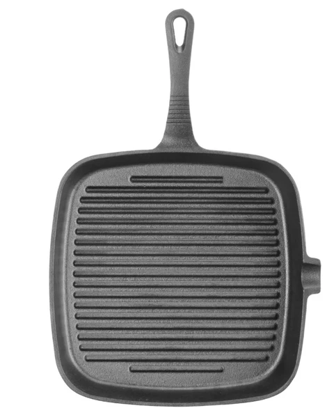 Grillpanne, firkantet støpejern 