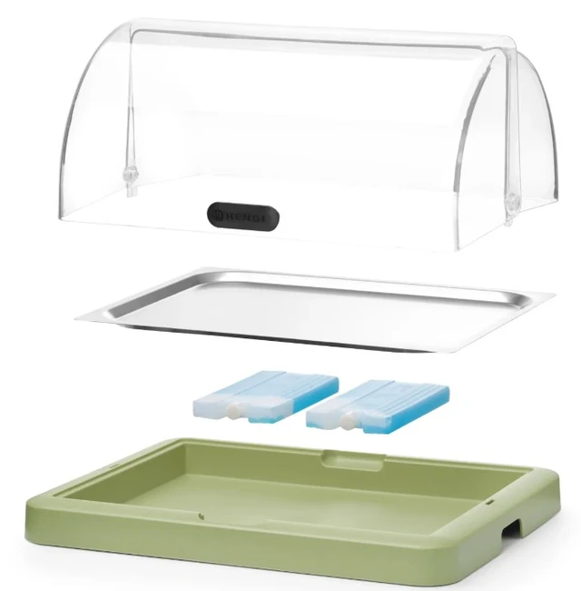 Kjøledisplay med roll top, enkel Grønn 