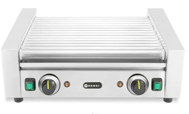 Pølsegrill, to varmesoner 14 ruller 