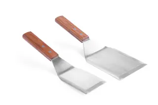 Stekespade for hamburger, mørk tre