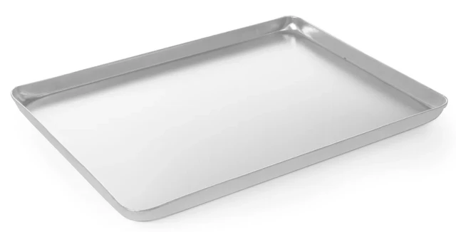 Konfekt/kake brett, sølvfarget aluminium 300x200x20 mm 