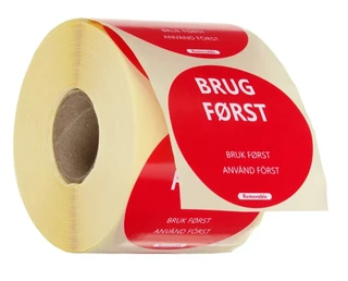Merkelapp "Bruk først" Use first