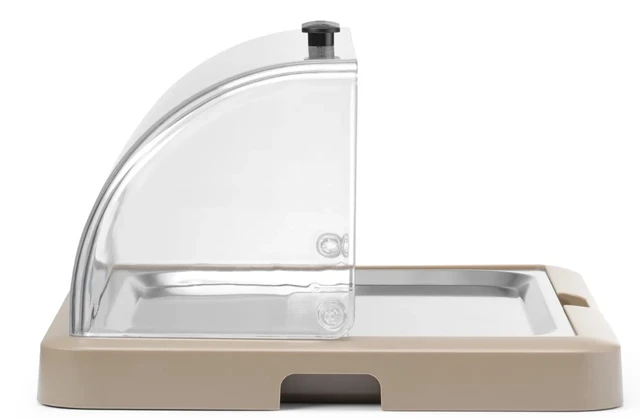 Kjøledisplay med roll top, enkel Beige 