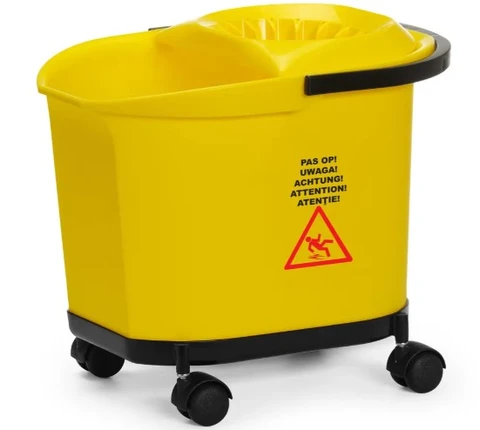 Vaskebøtte på hjul 16 liter, gul 