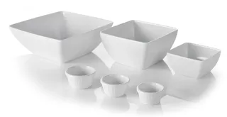 Bolle, skrå kant, hvit melamin Flere størrelser