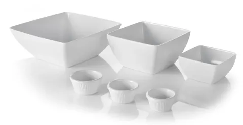 Bolle, skrå kant, hvit melamin Flere størrelser