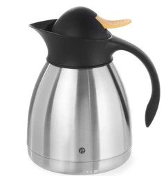 Kaffe/te kanne med gul trykknapp 1 liter
