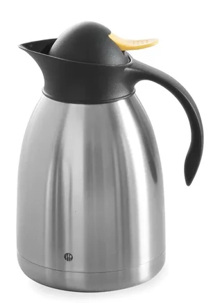 Kaffe/te kanne med gul trykknapp 1,5 liter 