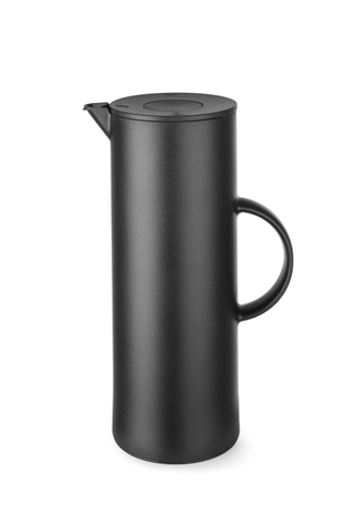 Kaffe/te kanne med knapp på toppen 1 liter, svart
