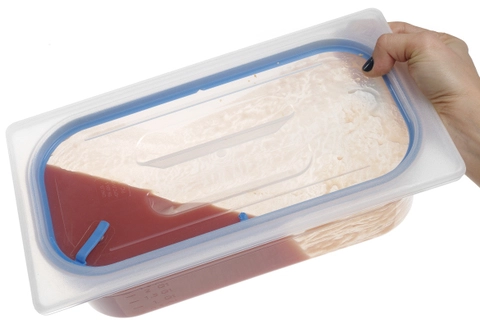 Lokk polyprop. GN med tetning, transp 1/9 GN 