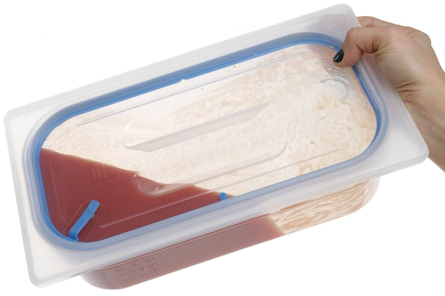 Lokk polyprop. GN med tetning, transp 1/3 GN 