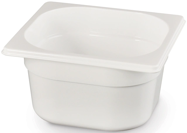 Polykarbonat kantine 1/6 GN, hvit 100 mm 