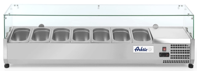 Garnityrkjøler med glassoverbygg 150 cm 1/4 GN 