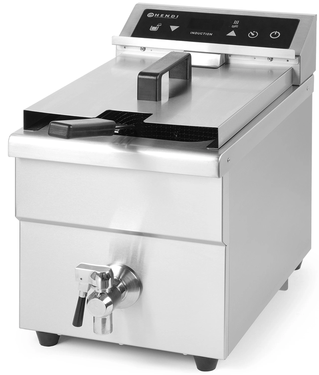 Frityr, induksjon med avtappingskran 8 liter 