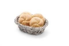 Brødkurv oval flettet Medium, lysgrå