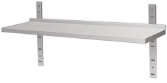 Rustfri&#160;vegghylle, enkel Dybde 30 cm