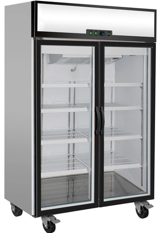 Fryseskap 1180 liter Dobbelt med glassdører