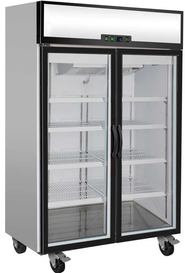 Fryseskap 1180 liter Dobbelt med glassdører 