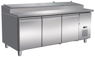 Pizzakjølebenk/garnityrbenk 3 dørs med garnityrkjøler