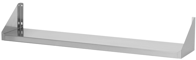 Rustfri Vegghylle 140x20 cm Inkl. veggfester og ferdigborrede hull 