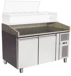 Pizzakjølebenk med 2 dører For brett og rister på 60x40 cm