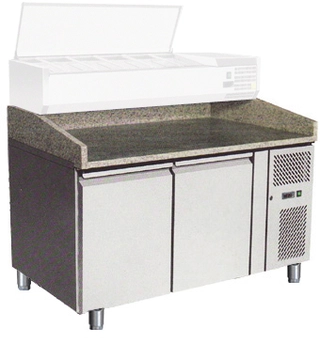 Pizzakjølebenk med 2 dører For brett og rister på 60x40 cm 