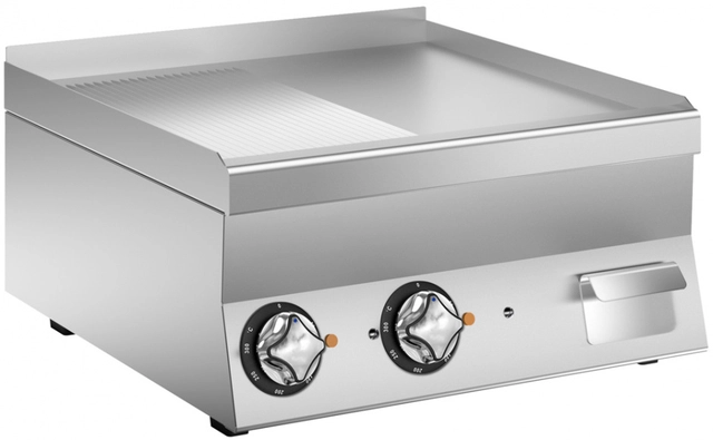 Flatgrill 1/2 Rillet Chrome, 2 stekesoner 