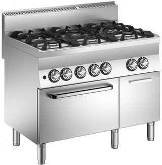 Gasskomfyr, 6 bluss Gass-stekeovn på 5kW