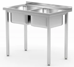 Rustfri benk, 2 kummer 100x60x85 cm