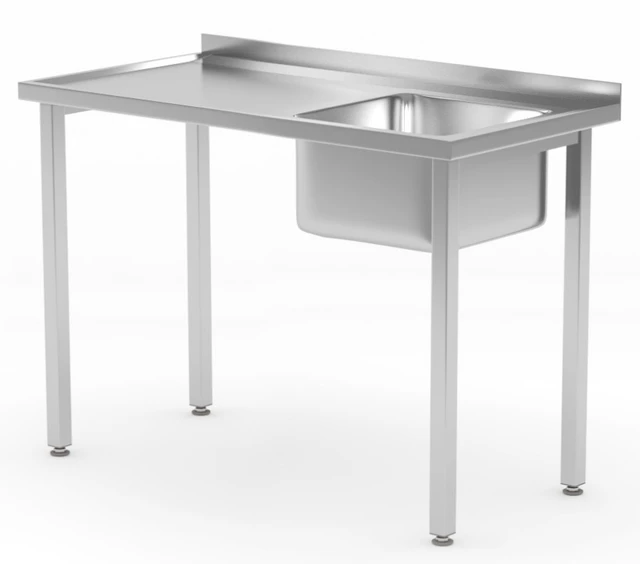 Rustfri benk, en kum høyre 100x60x85 cm 