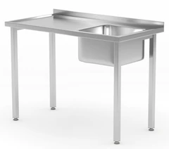 Rustfri benk, en kum h&#248;yre 80x60x85 cm