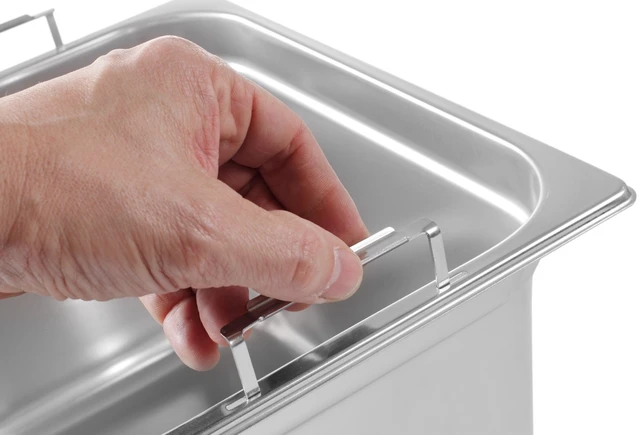 Rustfri kantine 1/1 GN 200 mm, med håndtak 