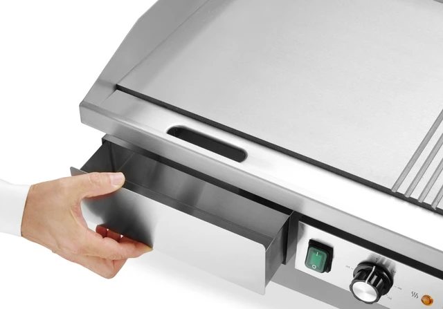 Flatgrill, 2 soner 1/2 glatt, 1/2 rillet 