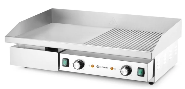 Flatgrill, 2 soner 1/2 glatt, 1/2 rillet 