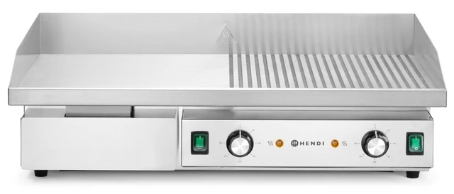 Flatgrill, 2 soner 1/2 glatt, 1/2 rillet 