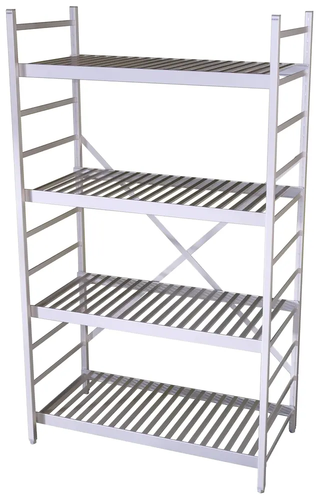 Aluminiumsreoler med 4 hyller 80x30x180 cm 