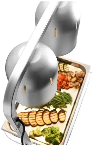 Varmelampe med 2 infrarøde lamper Sølv 