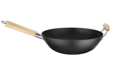 Wok med treh&#229;ndtak Carbon steel