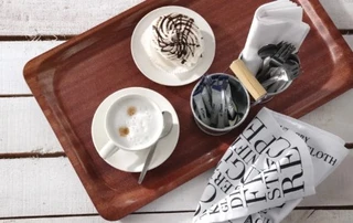 Serveringsbrett, rektangulært, mahogni 36x46 cm 