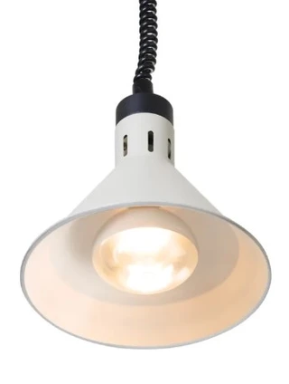 Varmelampe, konisk Hvit 