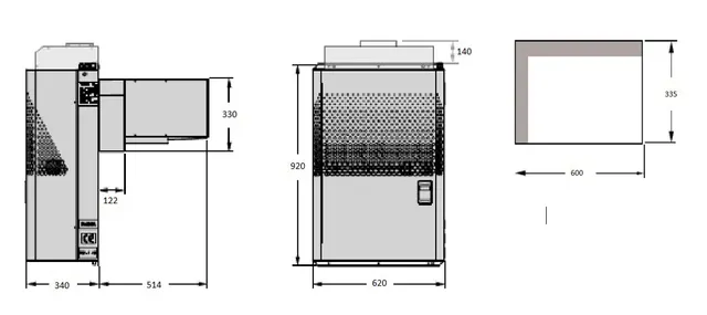 Fryseaggregat for veggmontering For romstørrelse 14-18 m3 